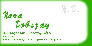 nora dobszay business card