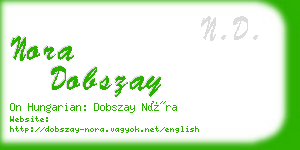 nora dobszay business card